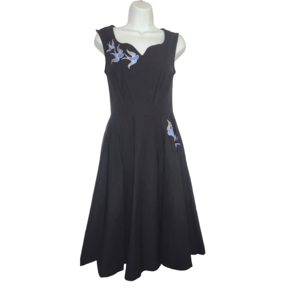 Pinup Couture Bluebird Swing 50s Style Blue Bird Dress Large